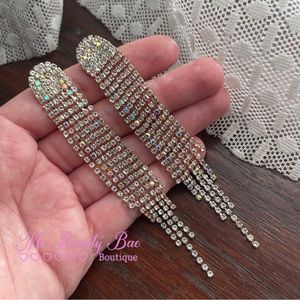 Gold Rhinestone Drop Earrings